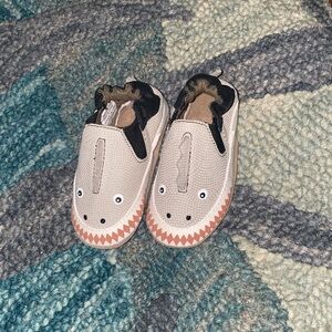 Robeez Dinosaur Dino Dan Slip-On Shoes Grey, Black, and White